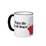 Sleeping Kitten In Bright Red Basket Mugs