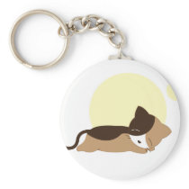 Sleeping Kitten Keychain