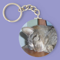 sleeping kitty angel keychains