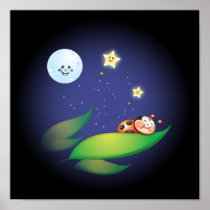 Sleeping Ladybug Poster