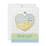 Sleeping Lamb &amp; Man in Moon Baby Thank You Note Personalized Announcement