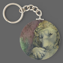 Sleeping Library Lion Keychain keychains