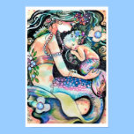 Sleeping Mom and child Mermaid ART Poster posters