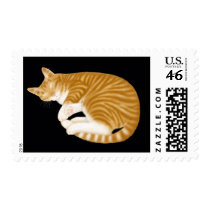 Sleeping Orange Tabby Cat Postage postage by twopurringcats Sleeping Orange Tabby Cat Postage postage