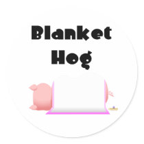 Sleeping Pig Pink Blanket Blanket Hog stickers
