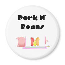 Sleeping Pig Pink Blanket Jelly Beans Pork N' Bean magnets