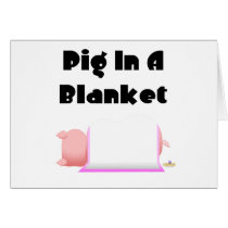 Sleeping Pig Pink Blanket Pig In A Blanket cards