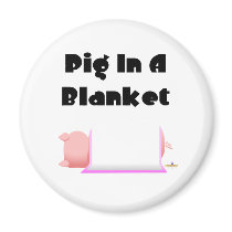 Sleeping Pig Pink Blanket Pig In A Blanket magnets