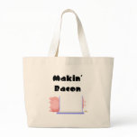 Sleeping Pigs Blue Blanket Makin' Bacon Tote Bag