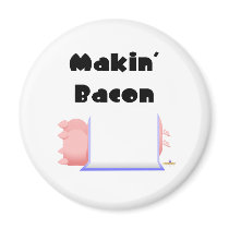 Sleeping Pigs Blue Blanket Makin' Bacon magnets