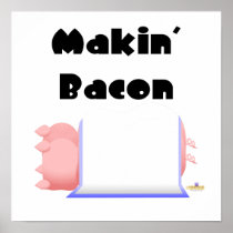 Sleeping Pigs Blue Blanket Makin' Bacon Posters