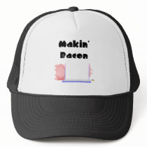Sleeping Pigs Blue Pink Blanket Makin' Bacon hats