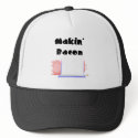 Sleeping Pigs Blue Pink Blanket Makin' Bacon hats by animalacres Sleeping Pigs Blue Pink Blanket Makin' Bacon hats