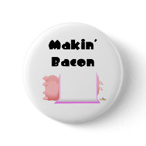 Sleeping Pigs Pink Blanket Makin' Bacon buttons