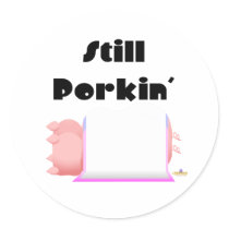 Sleeping Pigs Pink Blue Blanket Still Porkin' stickers by animalacres Sleeping Pigs Pink Blue Blanket Still Porkin' stickers
