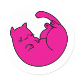 Sleeping Pink Cat Sticker
