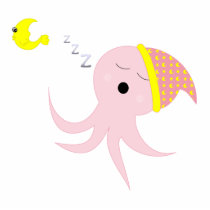 Sleeping Pink Octopus Photo Cut Out