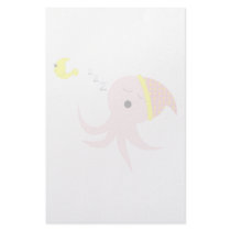 Sleeping Pink Octopus Custom Stationery
