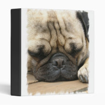 Sleeping Pug Dog Binder