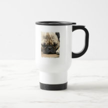 Sleeping Pug Plastic Travel Mug
