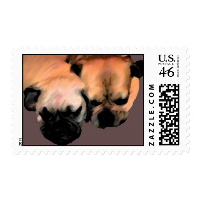 Sleeping Puggles Postage