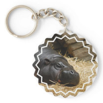 Sleeping Pygmy Hippo Keychain