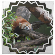 Sleeping Red Panda Set of Four Napkin
