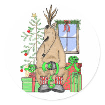 Sleeping Reindeer stickers