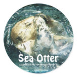 Sleeping SEA OTTER Art Series I Round Stickers