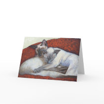 Sleeping Siamese Cat Art Greeting Card