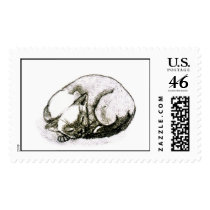 Sleeping Siamese Cat postage