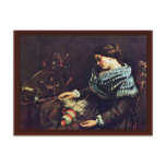 Sleeping Spinner By Courbet Gustave Postcards