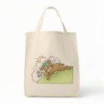 Sleeping Teddy Bear Canvas Bags