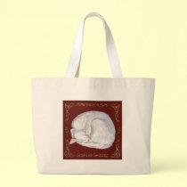Sleeping Treasure White Cat bags
