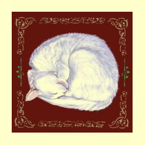 Sleeping Treasure White Cat t-shirts