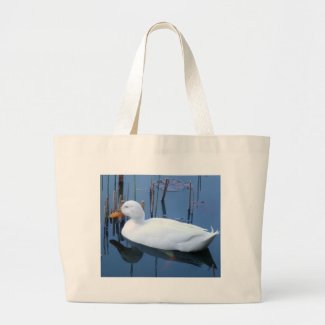 Sleeping White Duck Reflection Jumbo Tote Bag