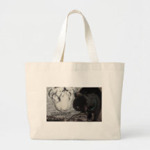 SLEEPING WHITE TIGER TOTE BAGS