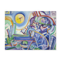 Sleepless Man With Ruler postcards