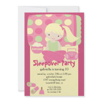 Sleepover Birthday Party Custom Invites