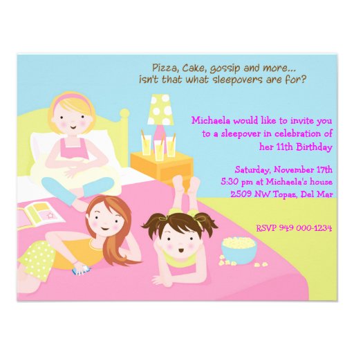 Sleepover Party Announcement (front side)