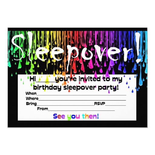 sleepover slumber party invite zazzle slumber party invitation