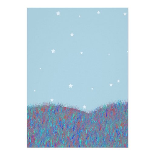 Sleepover Under the Stars Birthday Party - Blue Announcement