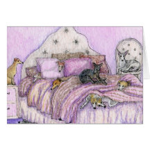 Sleepover - whippets and greyhounds galore! greeting cards