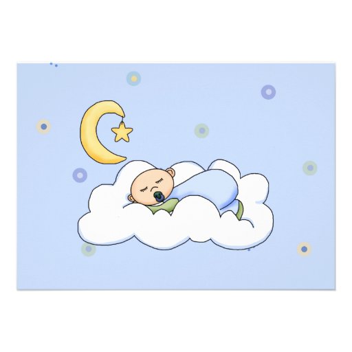 Sleepy Baby Boy Sprinkle Shower Invitation