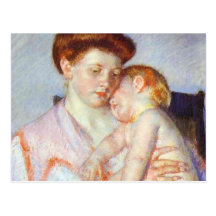 Sleepy Baby. c. 1910, Mary Cassatt Postcards