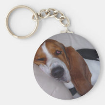 Sleepy Basset Hound Keychains