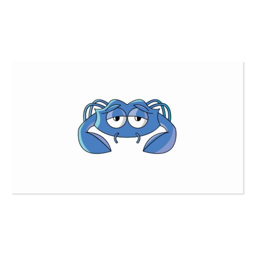 sleepy blue crab business card template (back side)