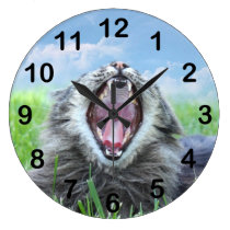 Sleepy cat wall clocks