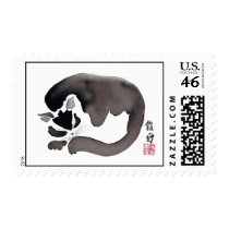 Sleepy cat postage stamps stamps