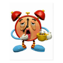Sleepy Clock Postcard